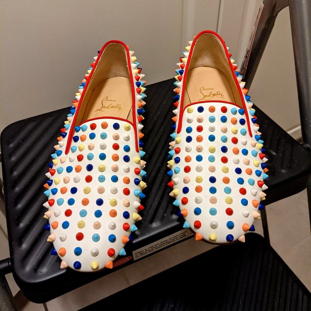 Christian Louboutin Multi Color Studded Loafers
